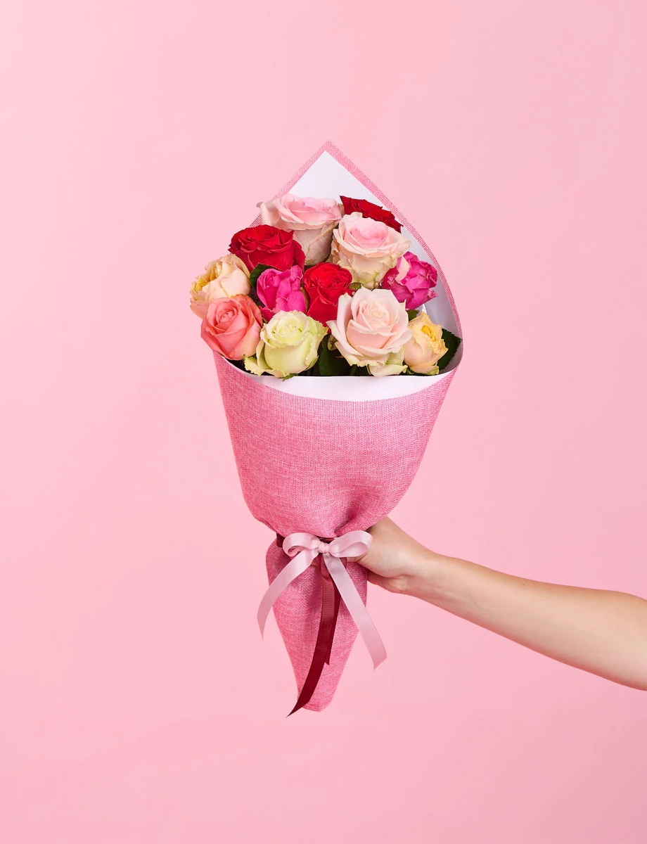 A Dozen Mixed Roses