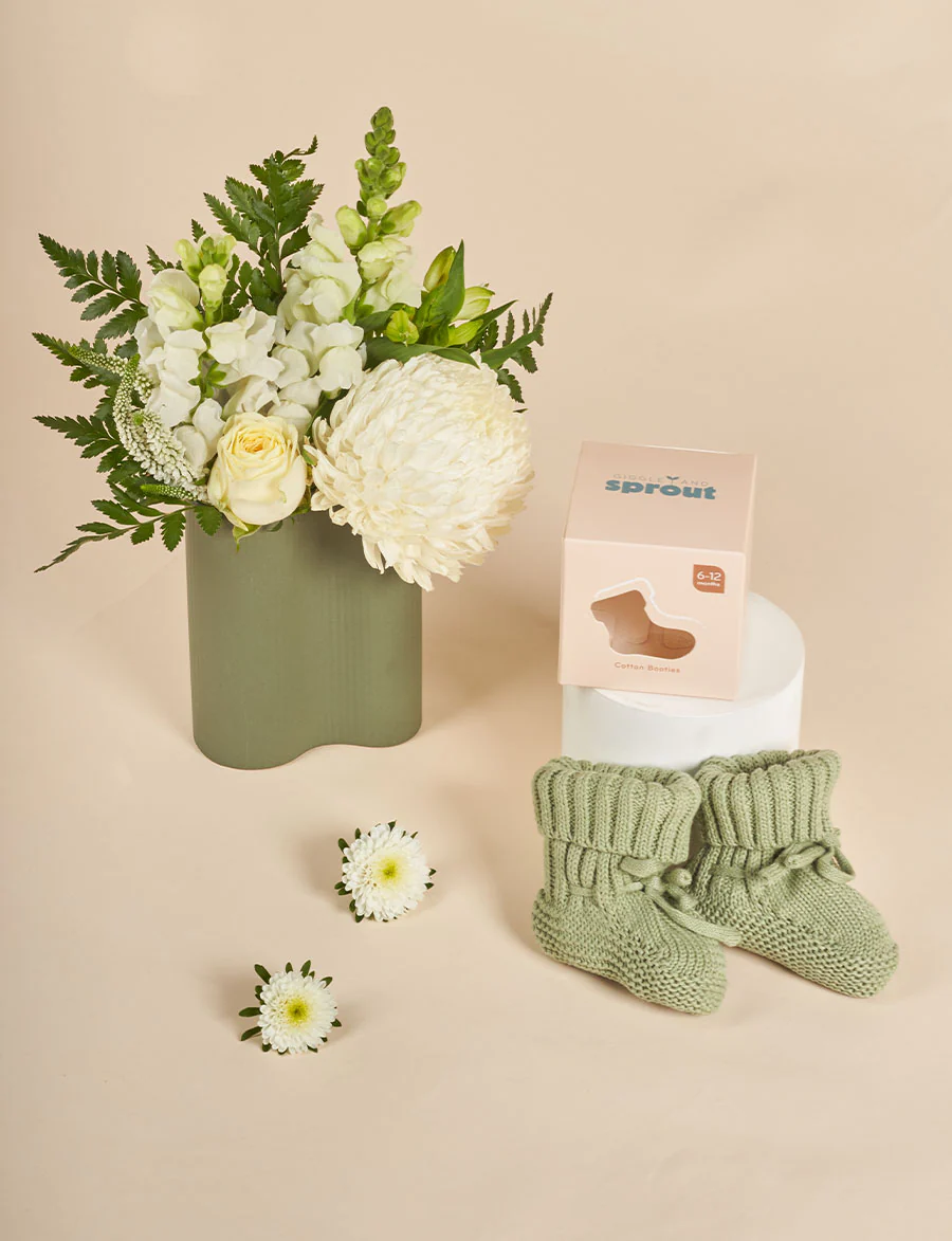 Giggle & Sprout Sage Green Booties - Image 2