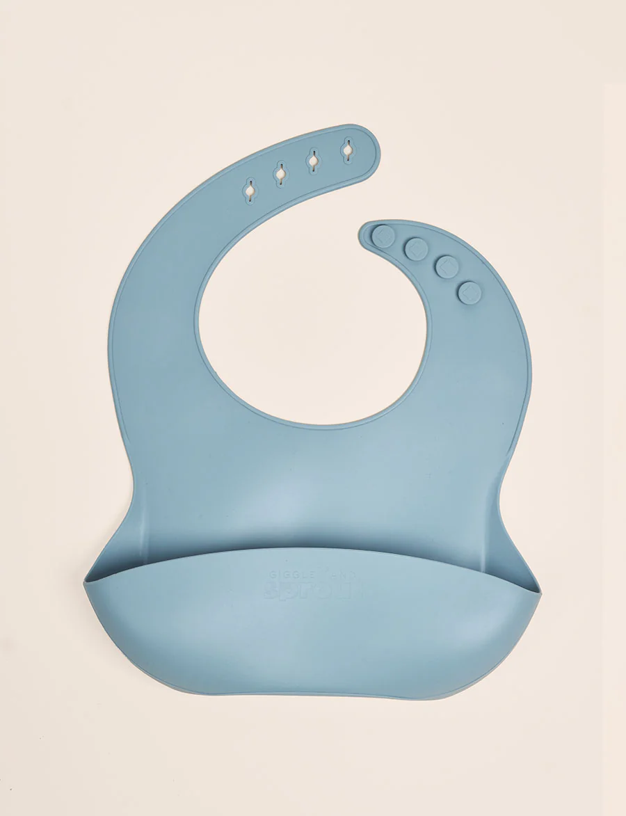 Giggle & Sprout Blue Silicone Bib