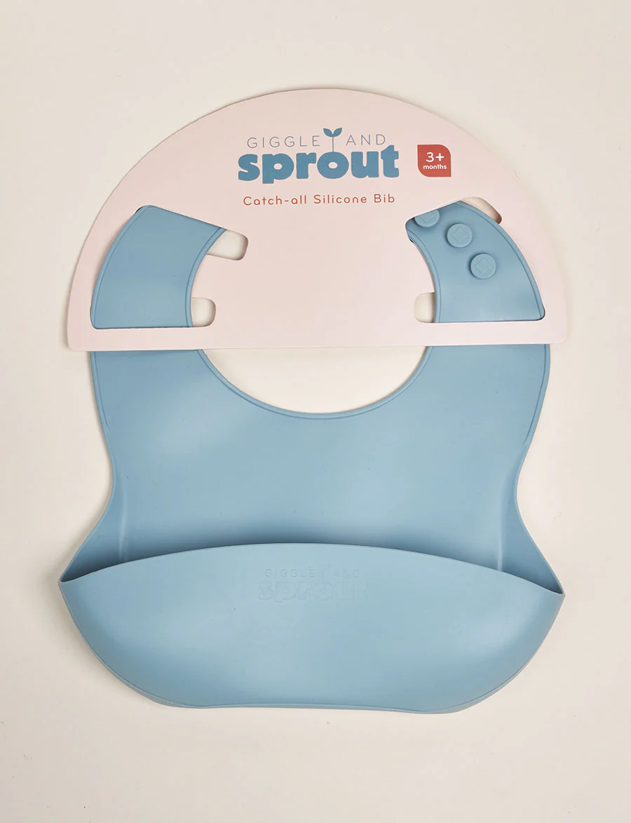 Giggle & Sprout Blue Silicone Bib - Image 2
