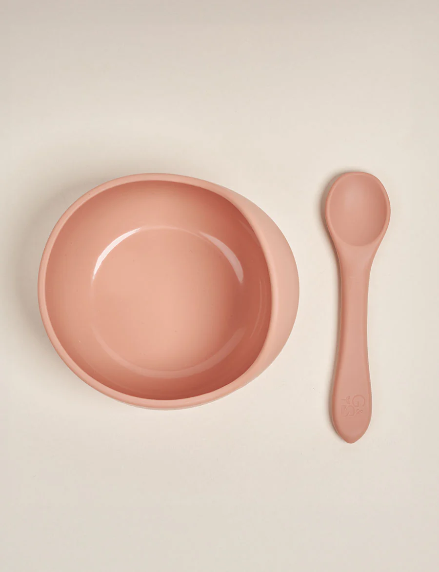 Giggle & Sprout Silicone Bowl & Spoon - Orange - Image 2